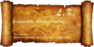 Lepedat Krisztofer névjegykártya